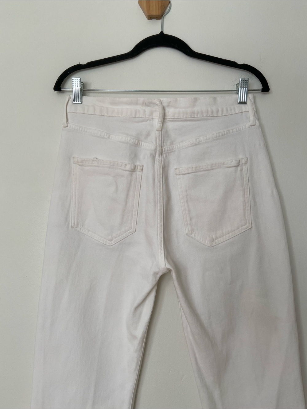 Agolde Riley Crop High Rise Straight Jeans in Sour Cream White size 28 - Picture 9 of 11